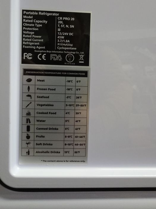 LODÓWKA kompresorowa samochodowa BOUGERV  crpro 20l