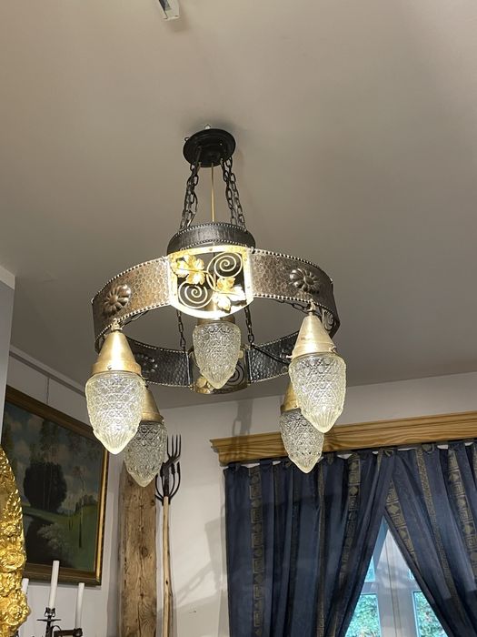 Secesyjna lampa ,zyrandol