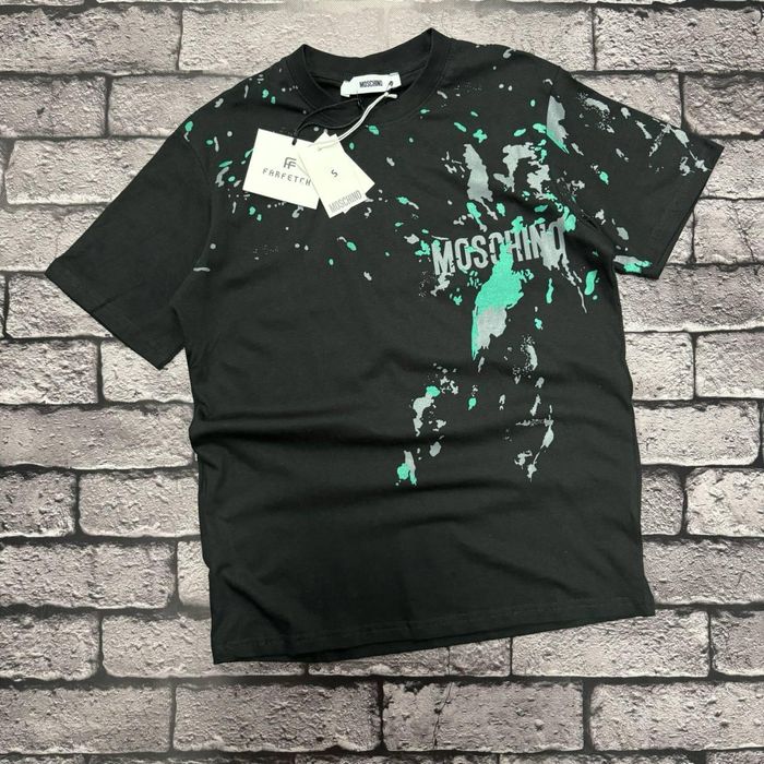 EXCLUSIVE MOSCHINO 2025 Мужская футболка черная майка москино скидка