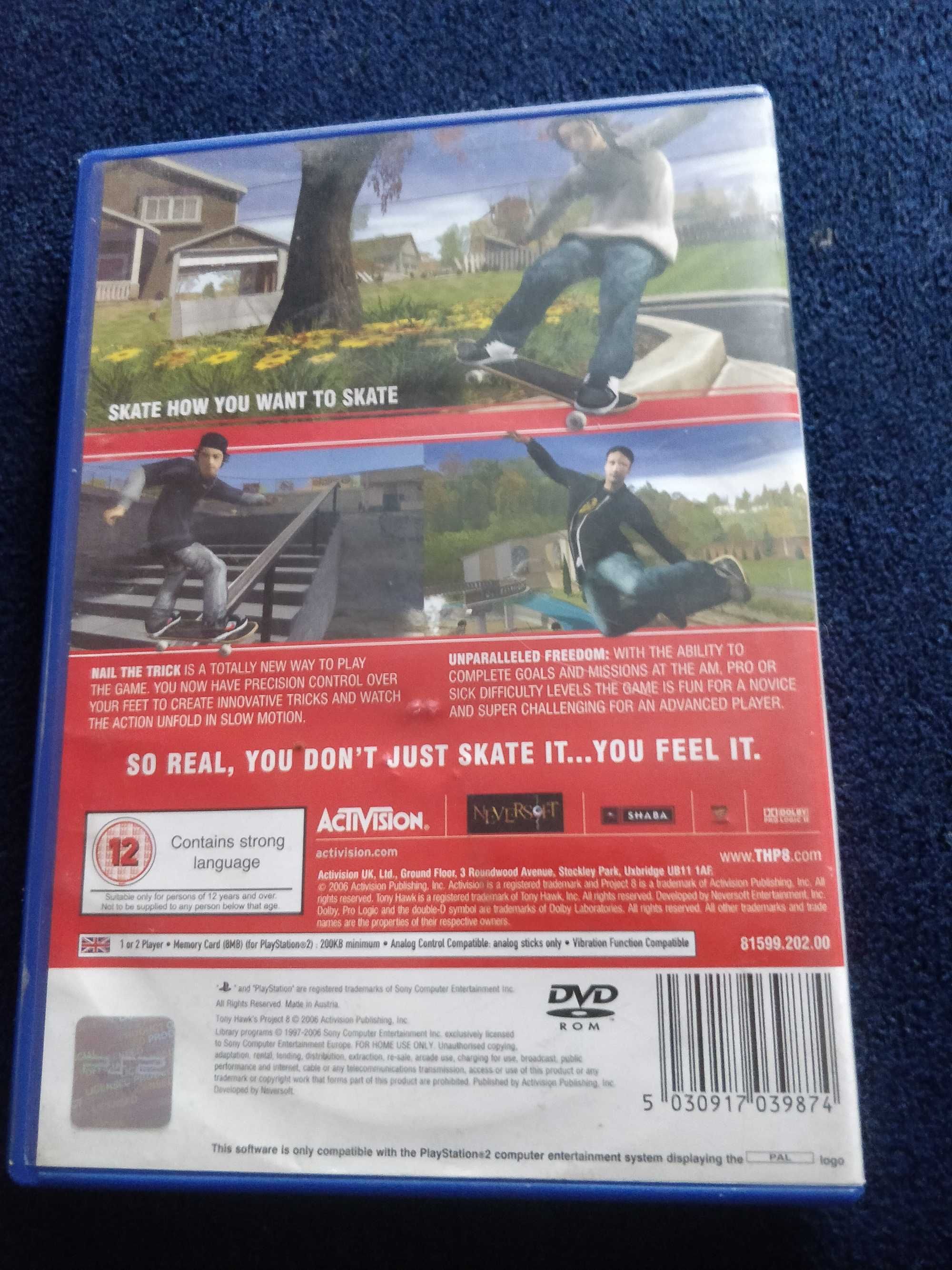Gra dvd TONY HAWK'S project 8