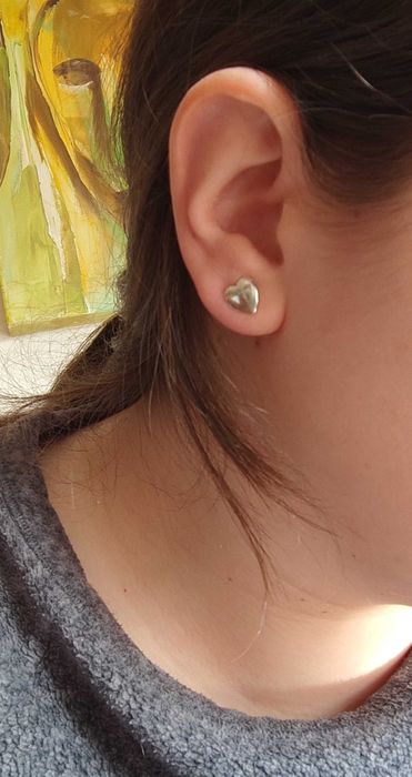 Brincos em forma de Coração Prateados