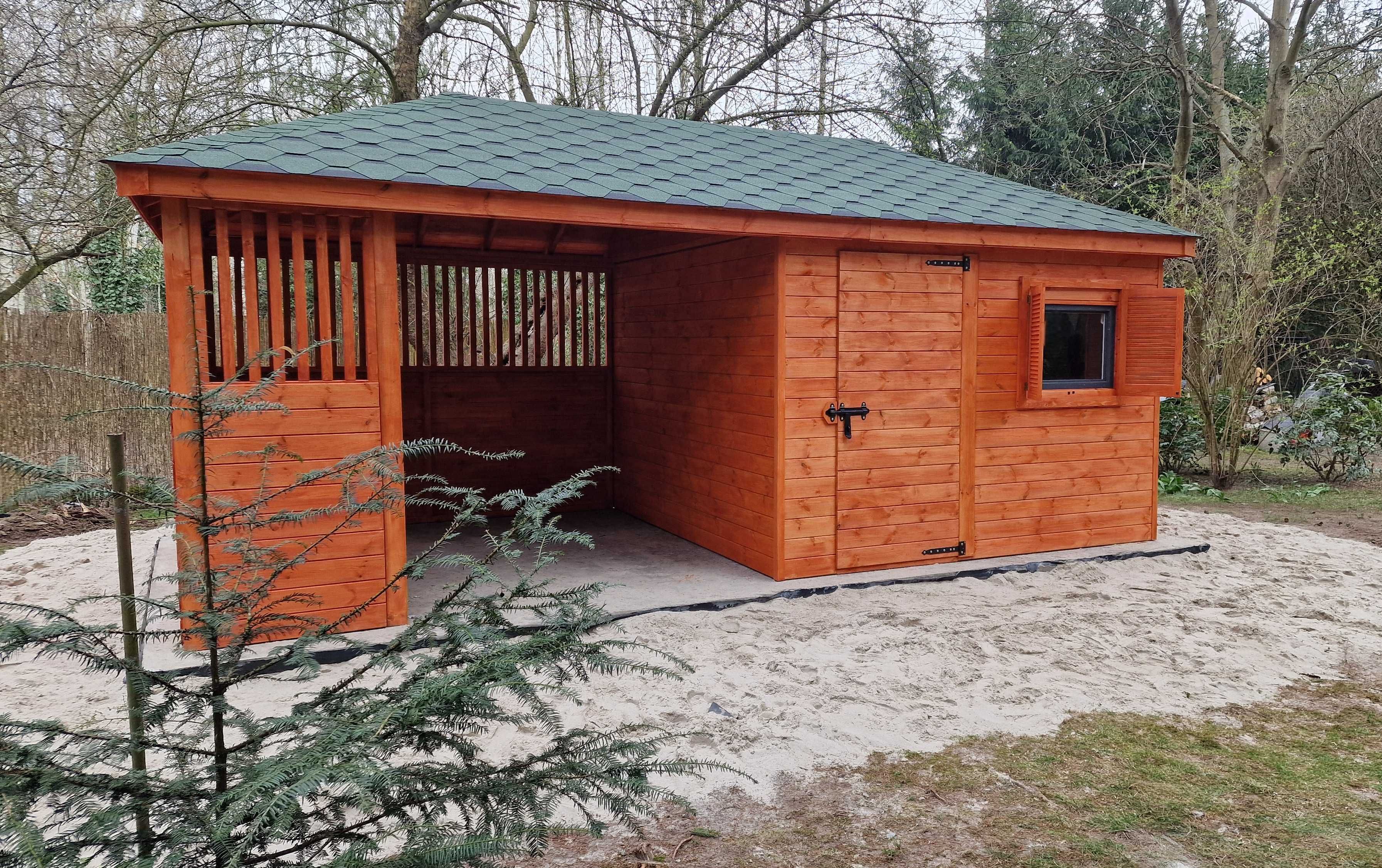 Domek ogrodowy z drewutnią. Malowanie gratis!