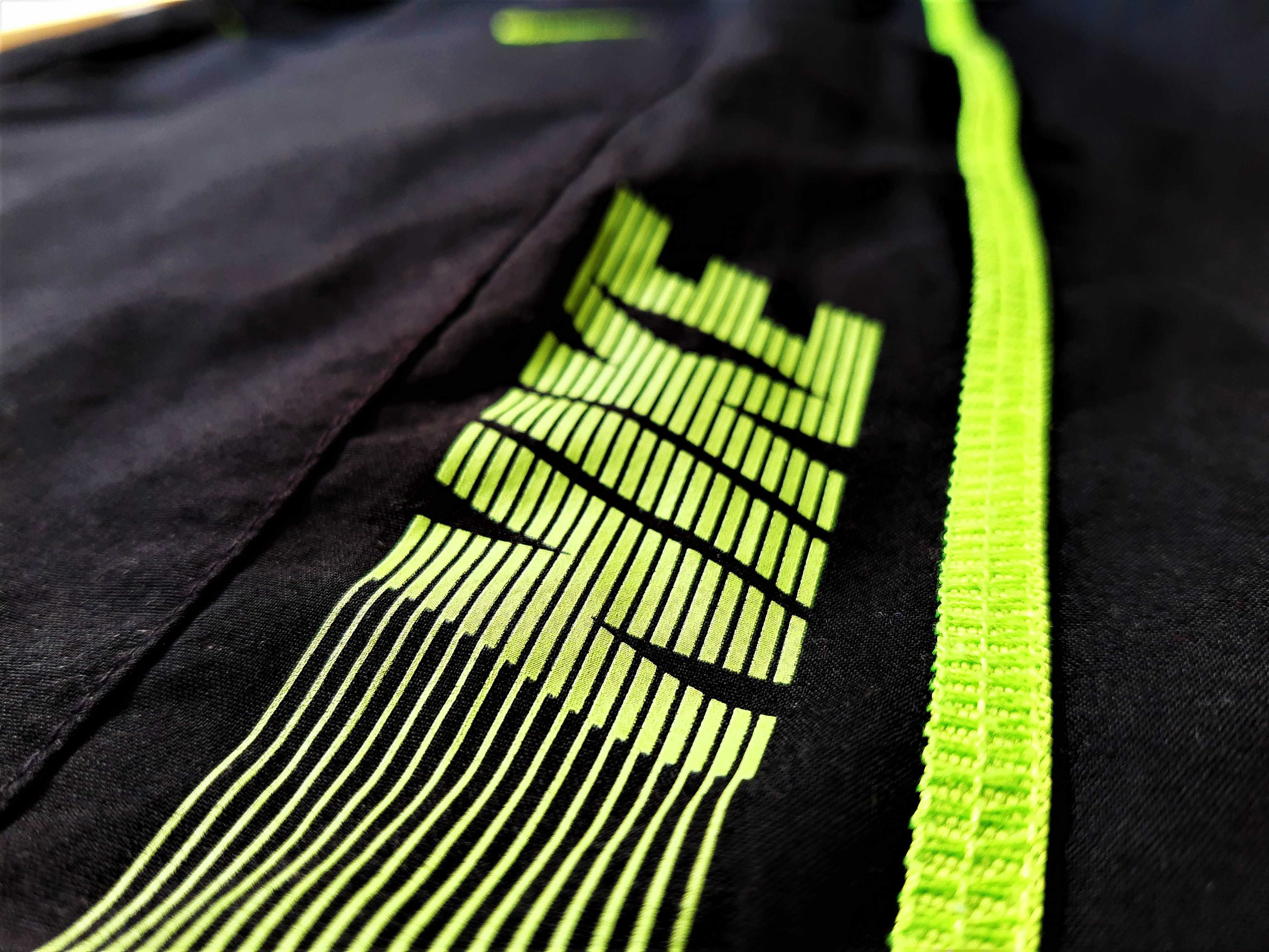 Nike Spodnie Dresowe Dresy Czarne Zielone Limonka Neon