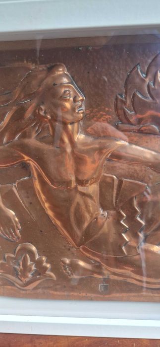 Obraz miedzioryt płaskorzeźba Maredsous Metiers d'art Belgia Picasso