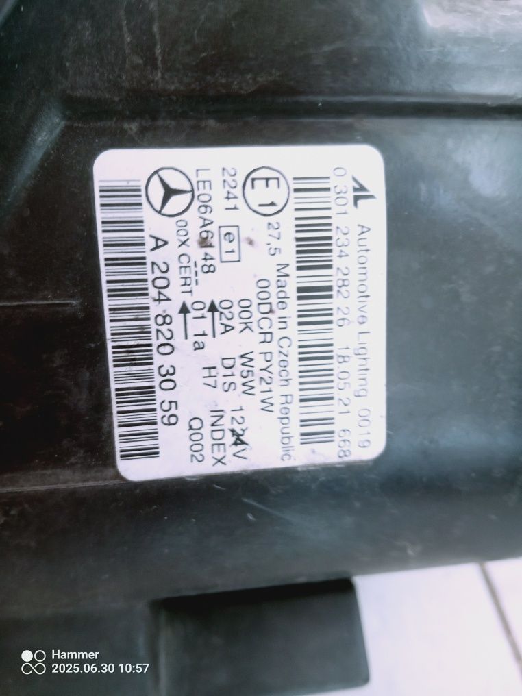 Mercedes c klasa w204 lampa prawa przód Xenon a204.820.3059 Europa