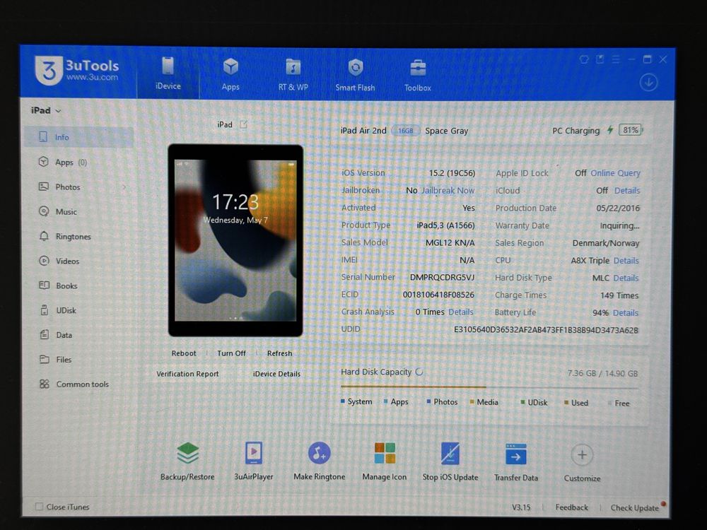 iPad Air 2 (A1566) - 16GB - faktura VAT 23%