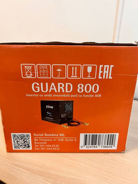 Безперебійник Ferroli GUARD 800 480W 800VA 15А чиста синусоїда