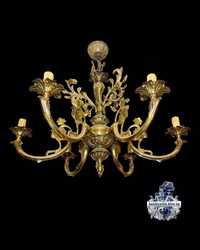 Антикварная бронзовая люстра антикварный светильник винтажная лампа