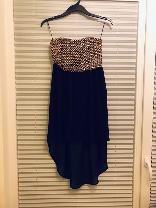 Sukienka sylwestrowa czarna złota Glamorous S / M nowa z metką