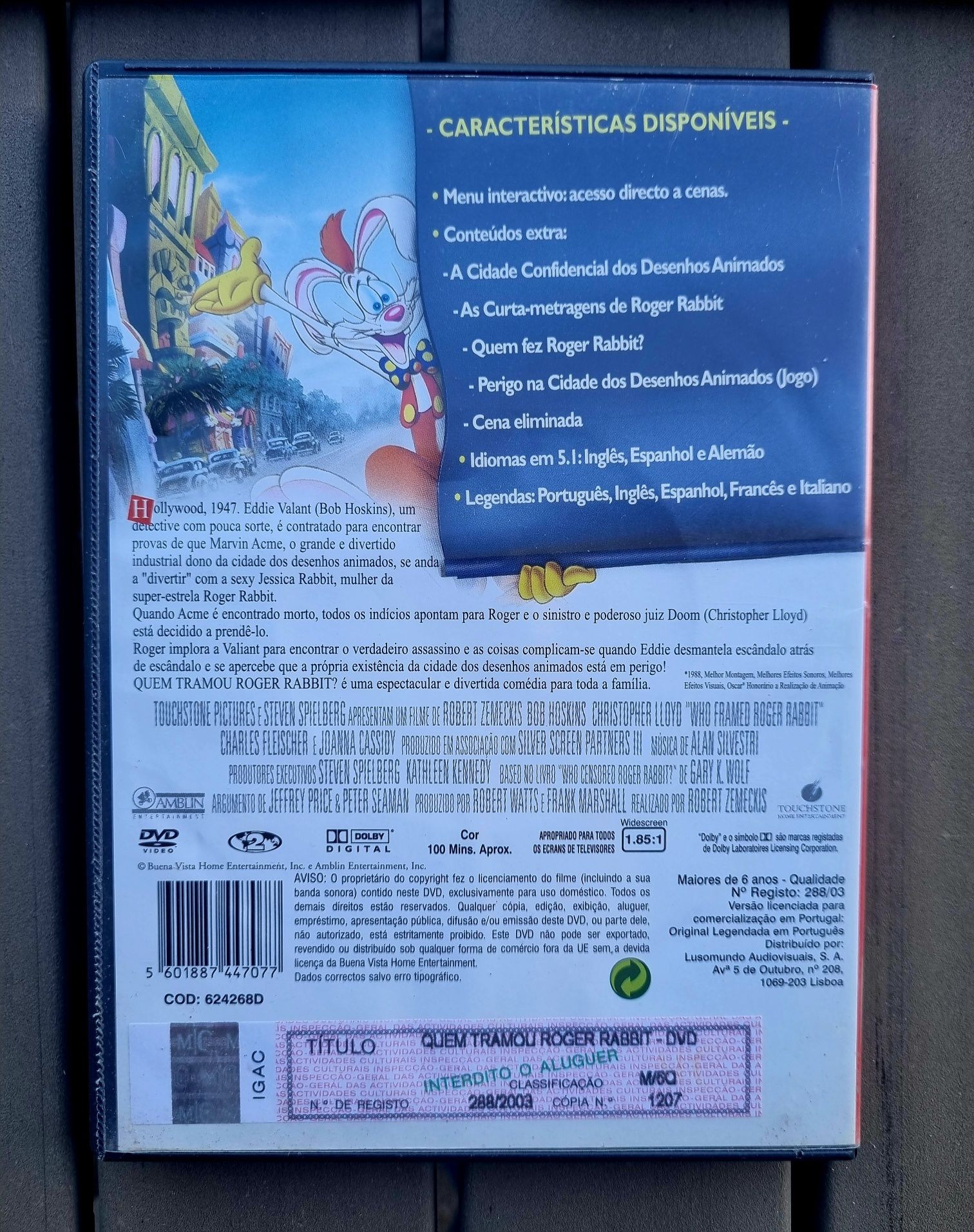 DVD Alien Aliens Roger Rabbit filmes nacionais
