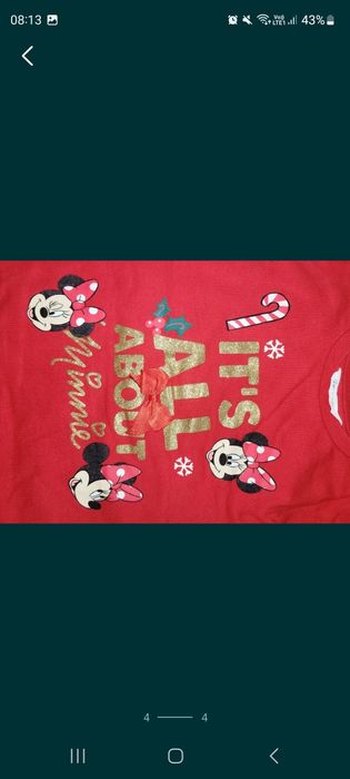 Bluza Myszka Minnie 110/116 H&M święta brokat