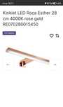Nowy kinkiet LED łazienkowy rose gold