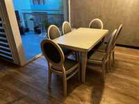 Stół drewniany 140x80 z możliwością rozłożenia + 6 krzeseł KALWARIA