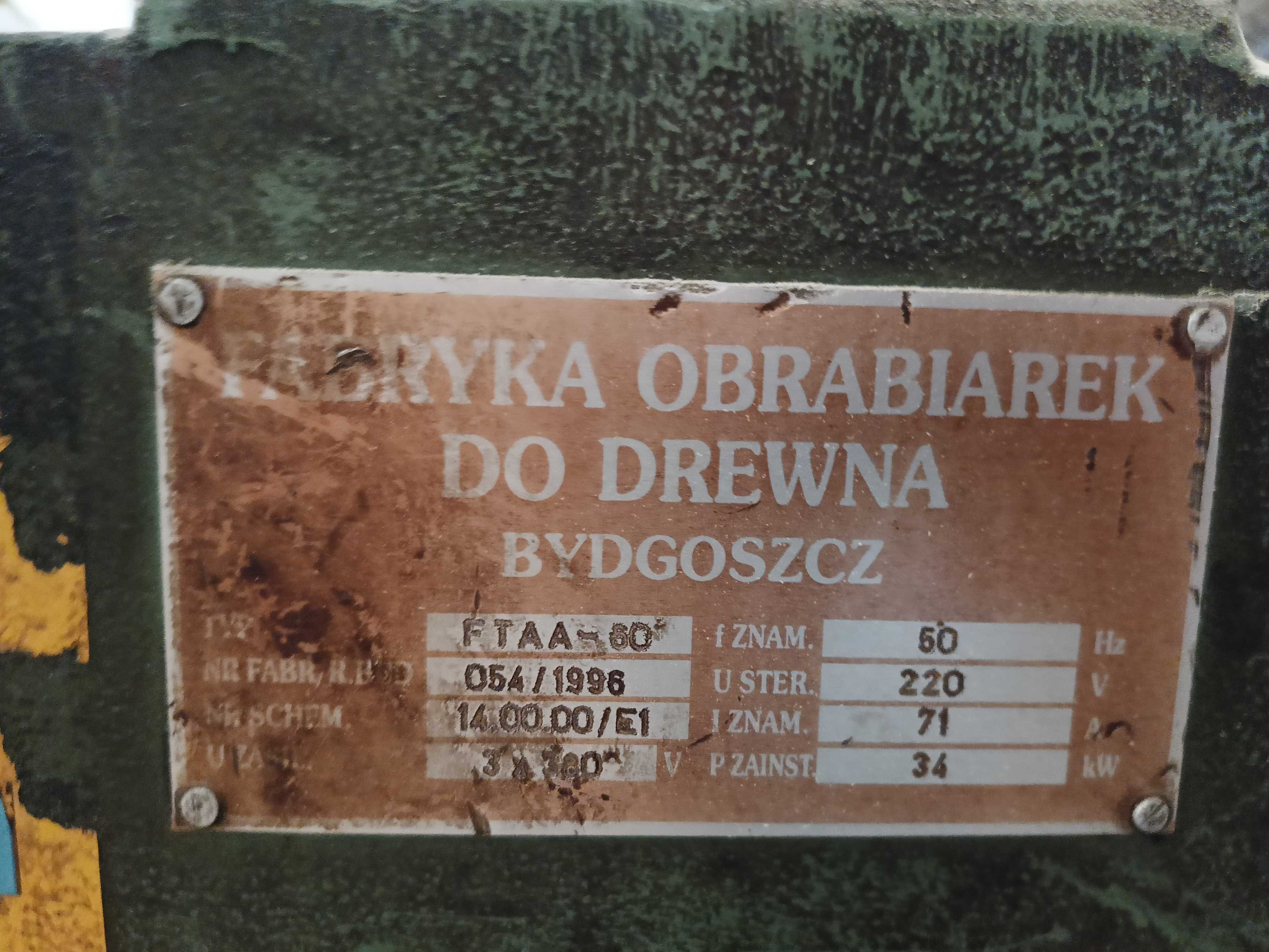 Trak ramowy do drewna górno napędowy FOD Bydgoszcz FTAA 60