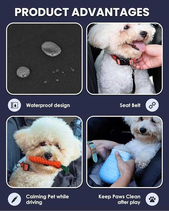 Fotelik samochodowy dla psa zestaw ZABAWKA GRATIS + MYJKA DO ŁAP