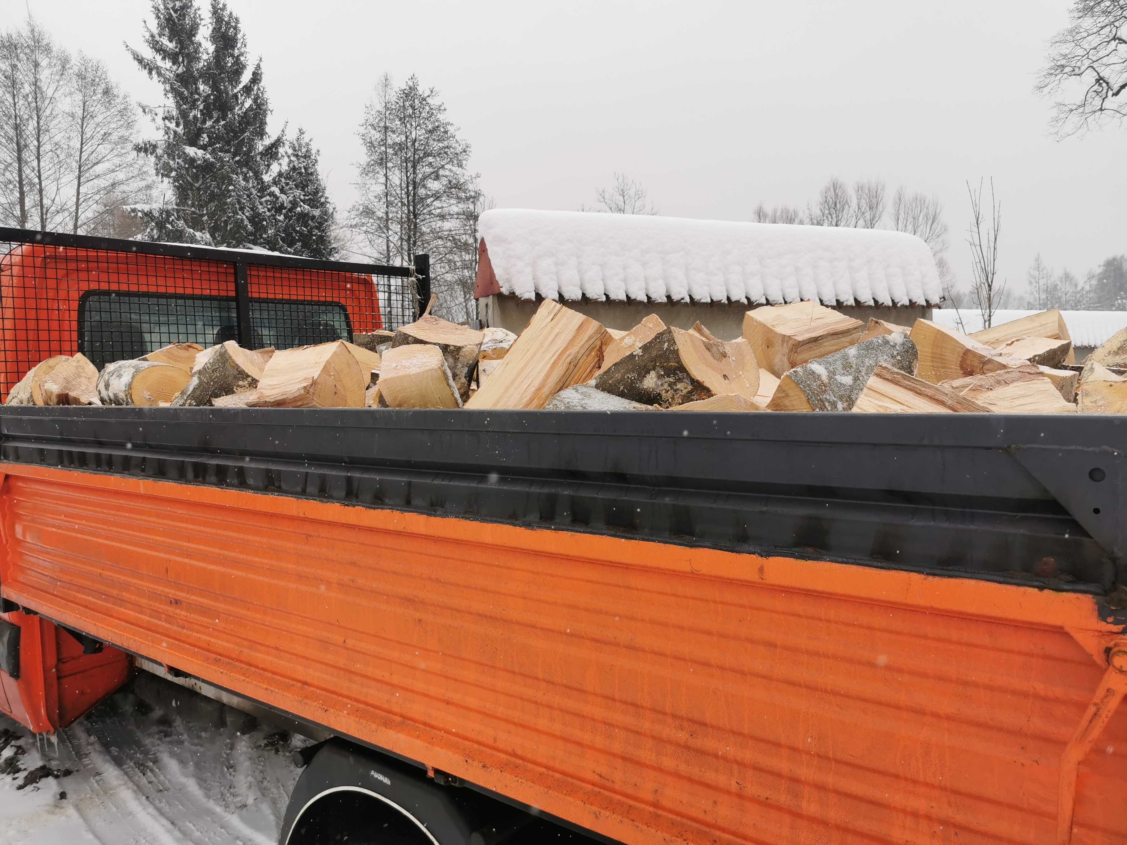 Drewno Opałowe Kominkowe Buk Grab Sezonowany Transport