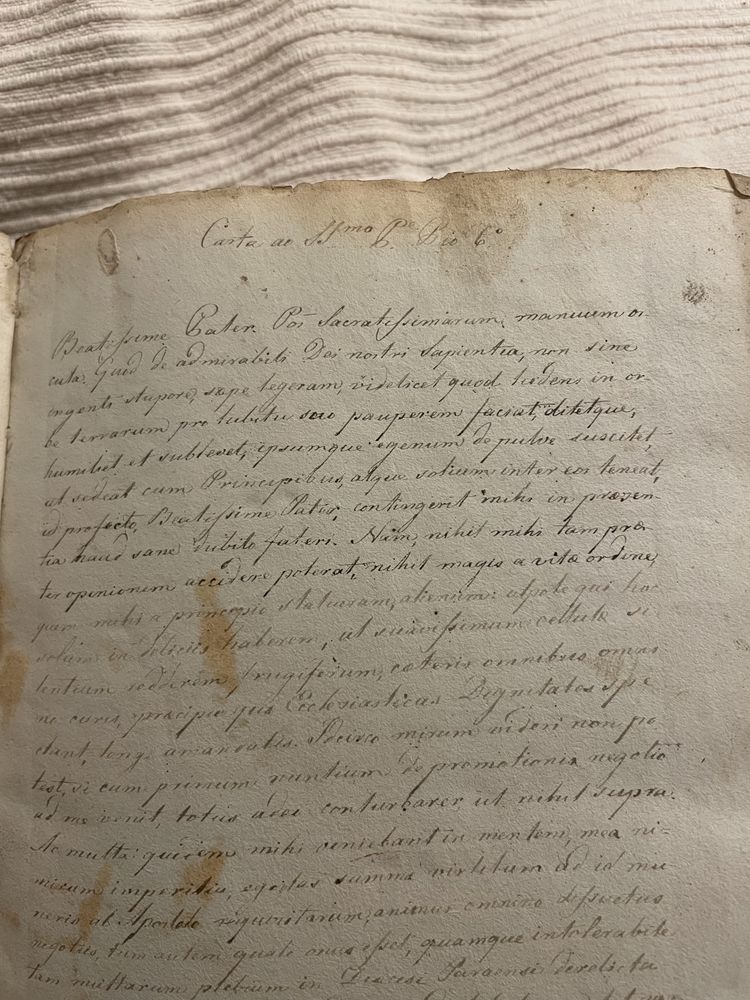 Manuscrito antigo - Dom Frei Caetano Brandão, Arcebispo de Braga