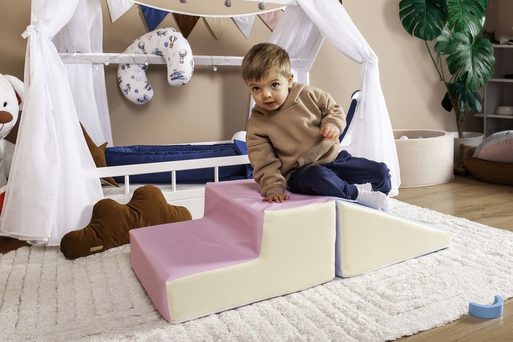 DUŻE KLOCKI PIANKOWE XXL Zestaw 2 Klocków PLAC ZABAW  Biały, Fioletowy