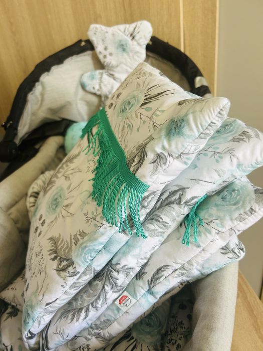 Kołderka Poduszka Miś pościel z wypełnieniem do wózka lub łóżeczka