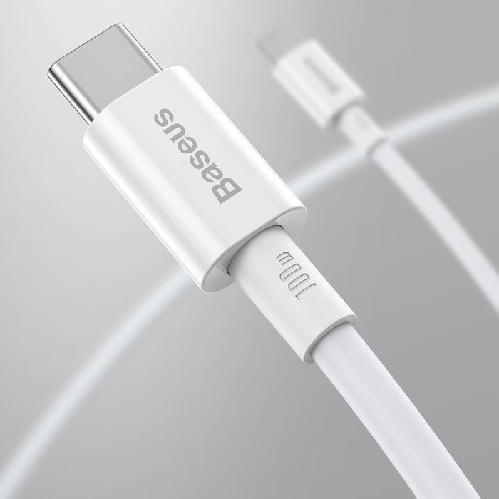 Baseus Superior Kabel USB Typ C - Ładowanie 100W 5A 2M, Biały