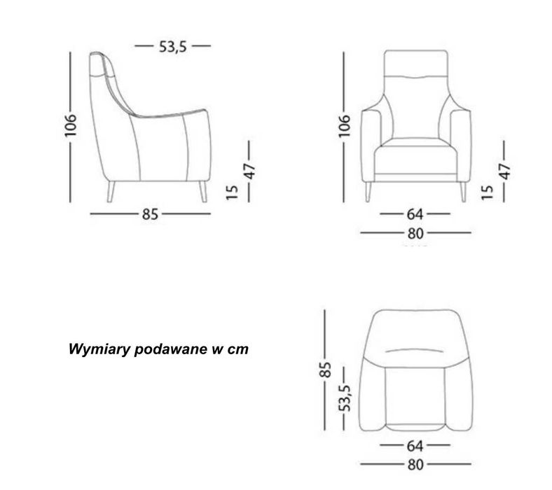 Kanapa Kler Capriccio, skóra i "elektryka"+2 Fotele Kler Alto, skóra