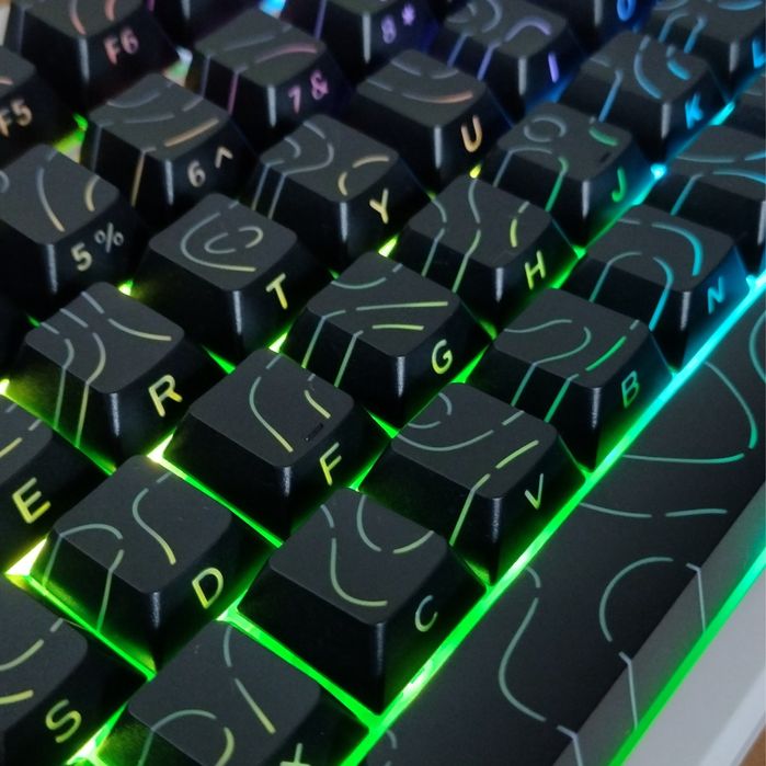 Набір кейкапів для клавіатури прозорий / чорний