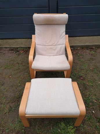 Fotel fiński z podnóżkiem