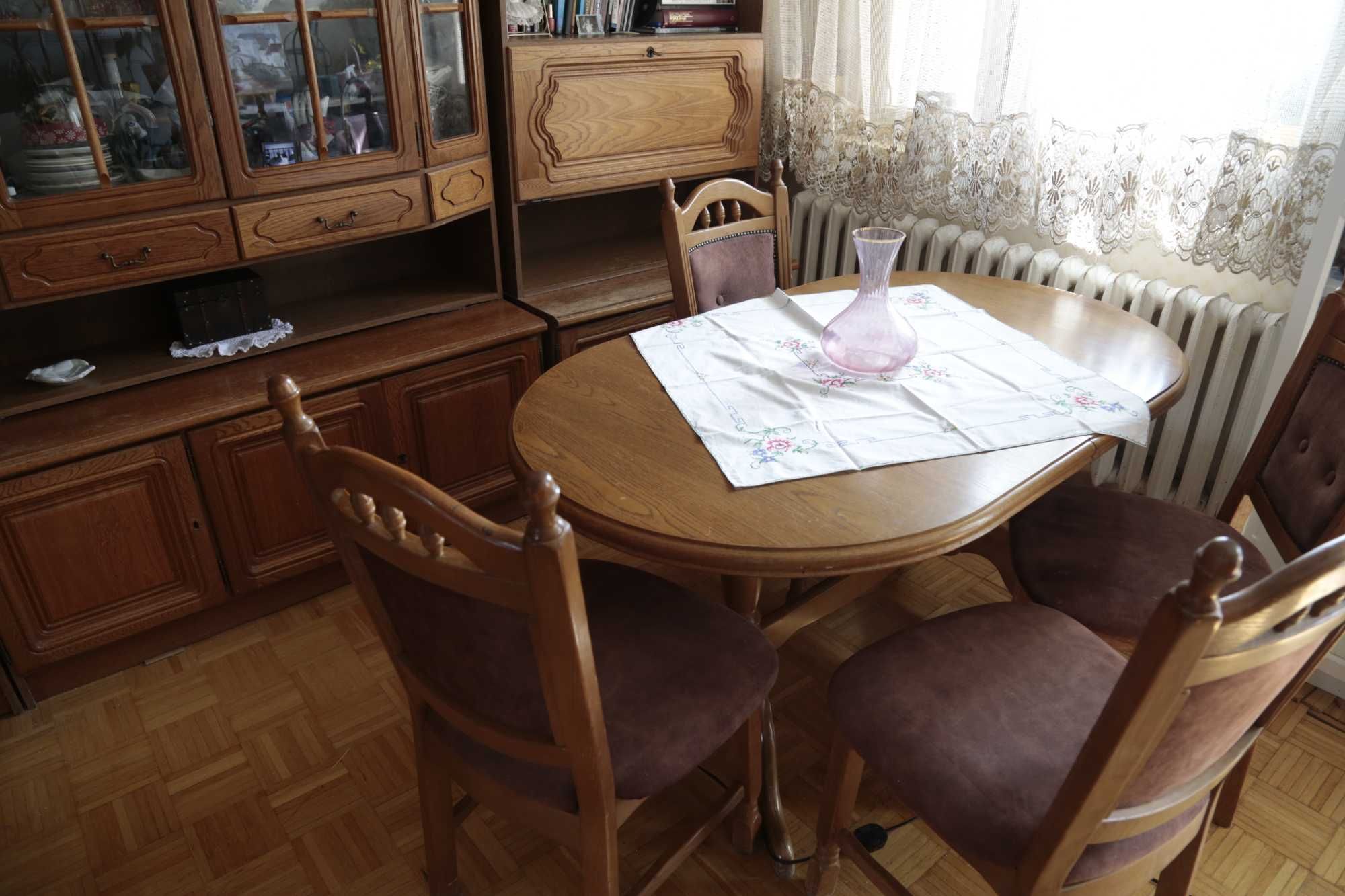 Segment do salonu biura rzeźbiony antyk retro stół vinage