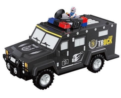 Детский сейф копилка с кодом и отпечатком пальца “Машина полиции LEGO”