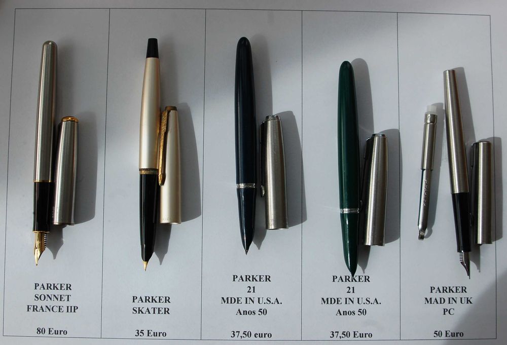 Canetas parker de aparo tinteiro