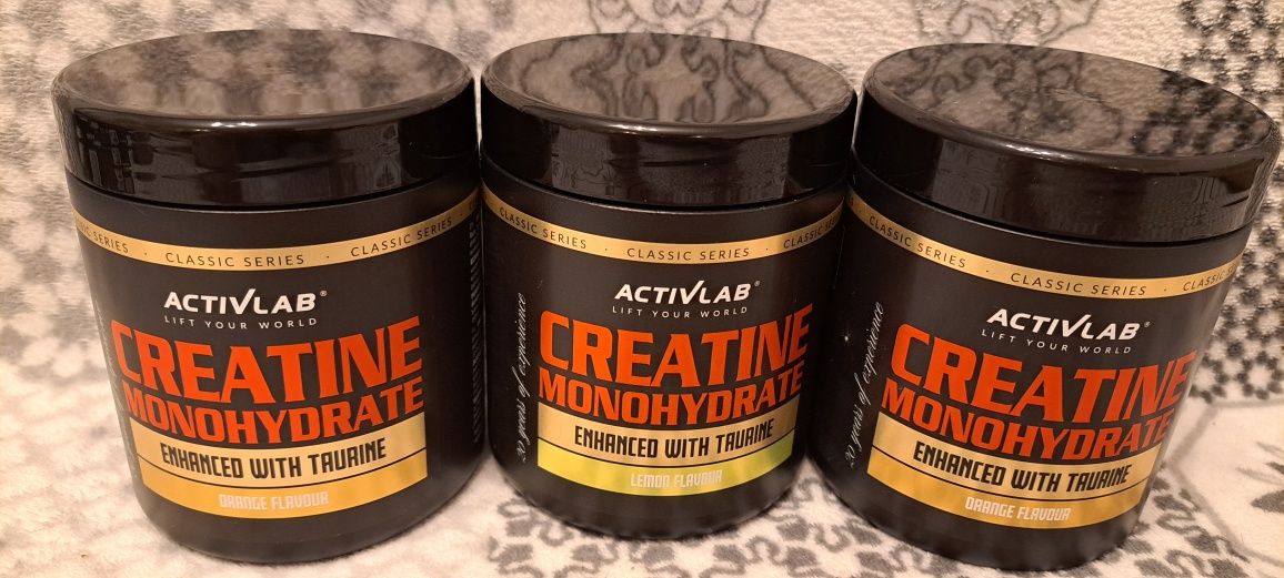 Nowe Opakowanie Creatine Monohydrate Activlab300g o smaku Lemon Orange
