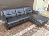 Narożnik skórzany niemiecki Hukla 240cm + 2x relax elektryczny skóra