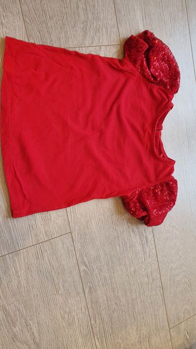 Bluzka krótki rękaw czerwona