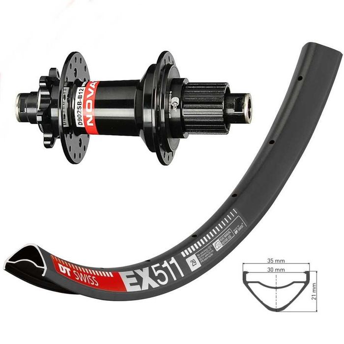 Koło tylne DT Swiss EX511 + Novatec D902 - E Bike