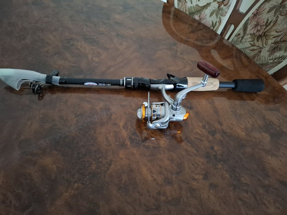 Спининг Новый!!! с катушкой длинна 180 см раскладной+катушка шпуля мет