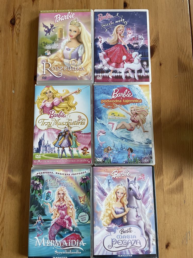 filmy Barbie (trzy muszkieterki, w świecie mody itd…)