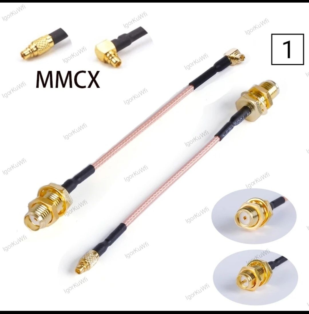 Пигтейл-Переходник IPX,MMCX,N,BNC,UHF,F, TS9, CRC9, SMA,QMA.(от10см)