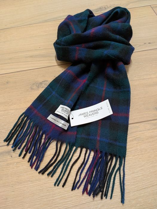 James Pringle szalik NOWY szal wełniany krata puree wool damski męski