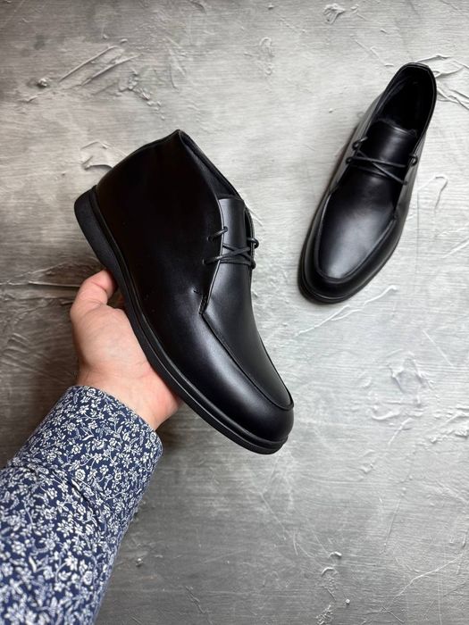 Ботинки Зимние ЛОФЕРЫ мужские кожаные LORO PIANA Gloss! Кожа + МЕХ!