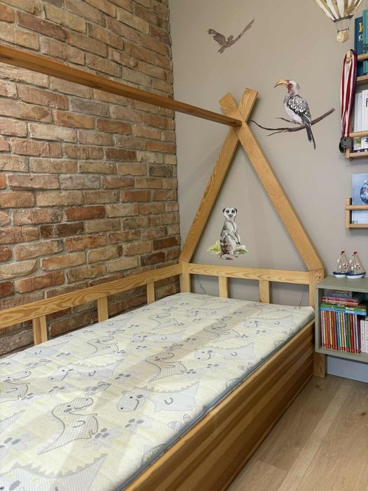 Łóżko dzieciece drewniane Tipi domek 180x90cm