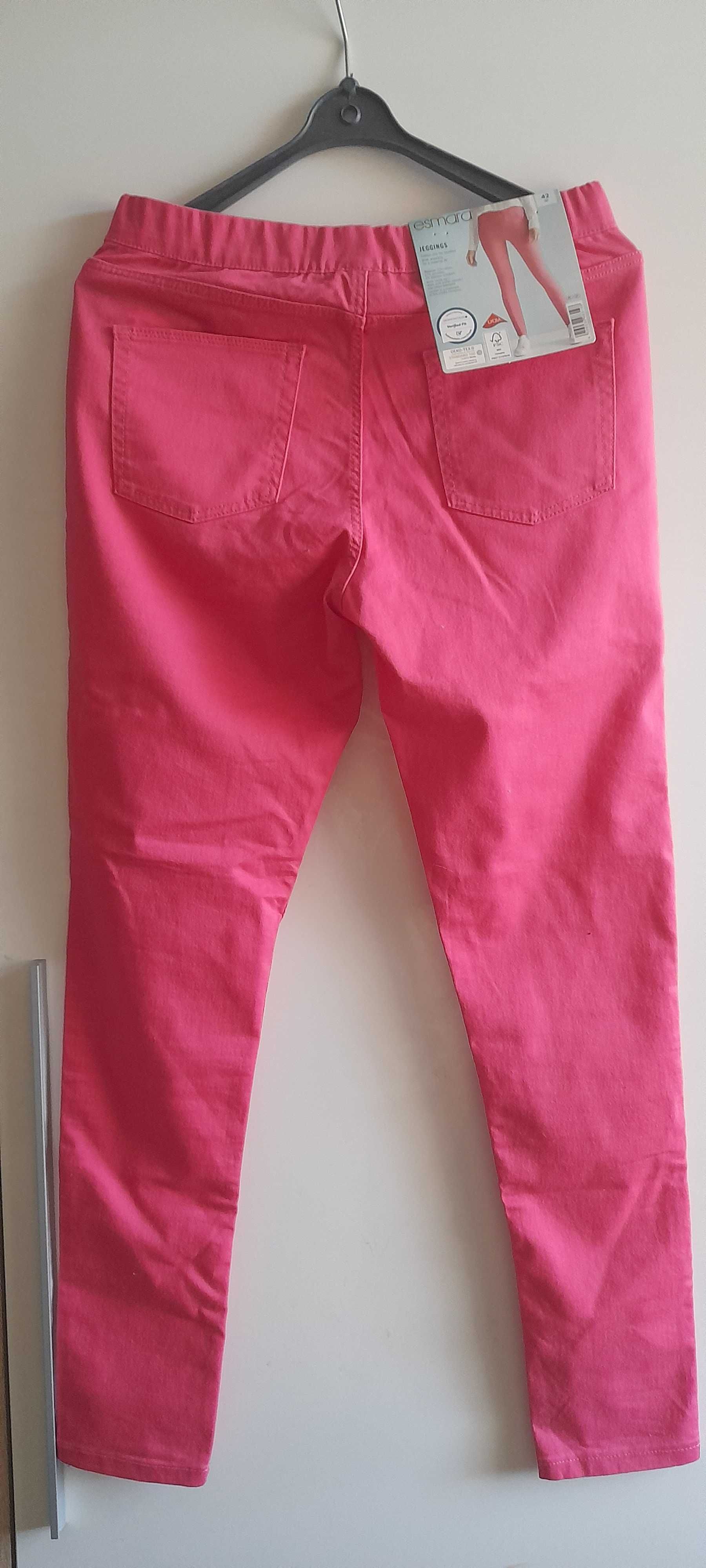 Nowe różowe spodnie jeggins r.42