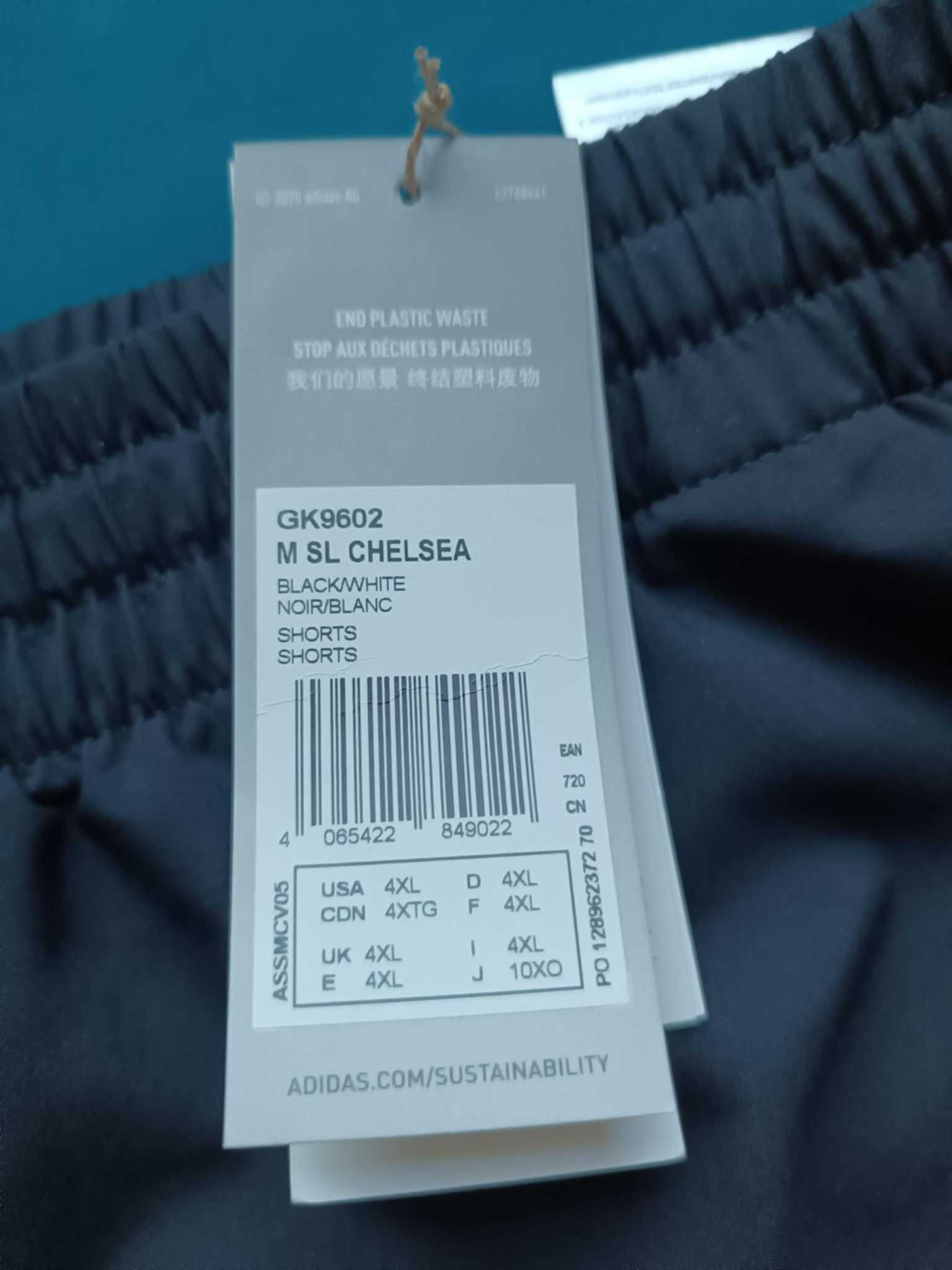 Szorty spodenki męskie czarne logowane nowe z metkami- 3XL/4XL- Adidas