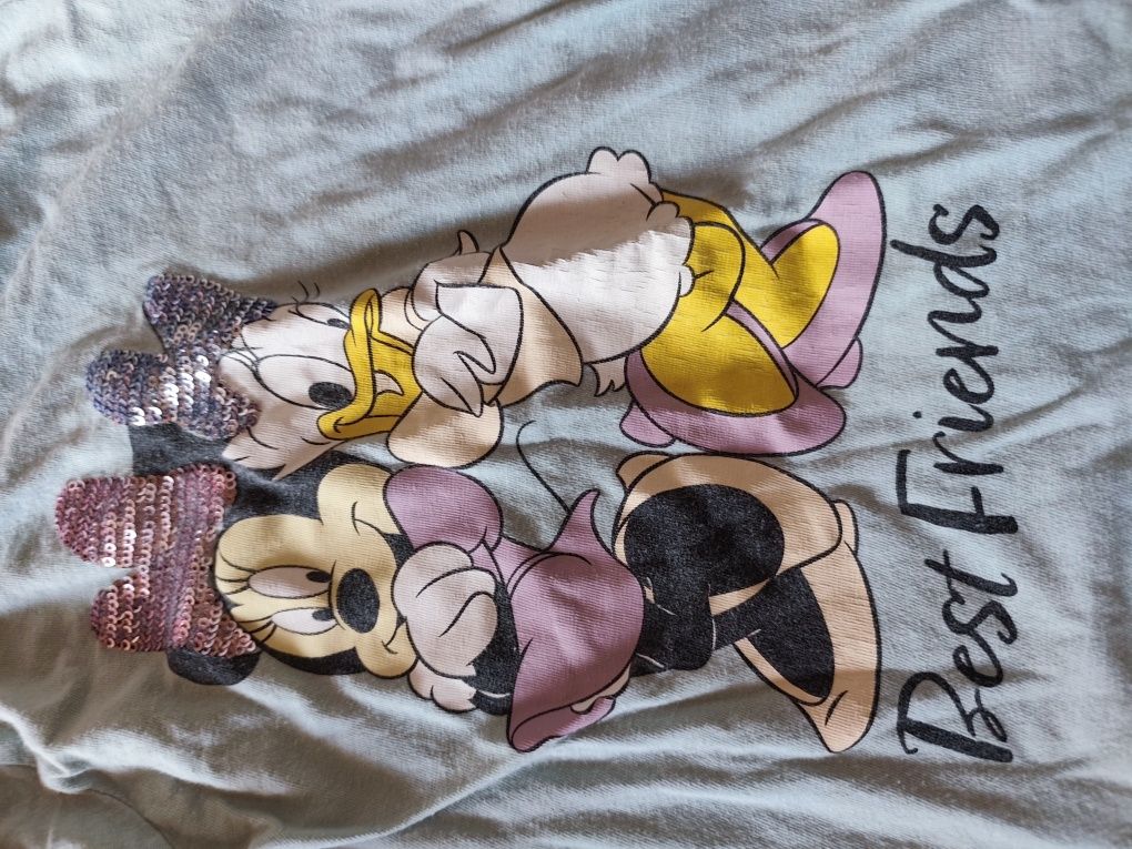 Bluzka dziewczęca z długim rękawem 110 koszulka Minnie i Daisy