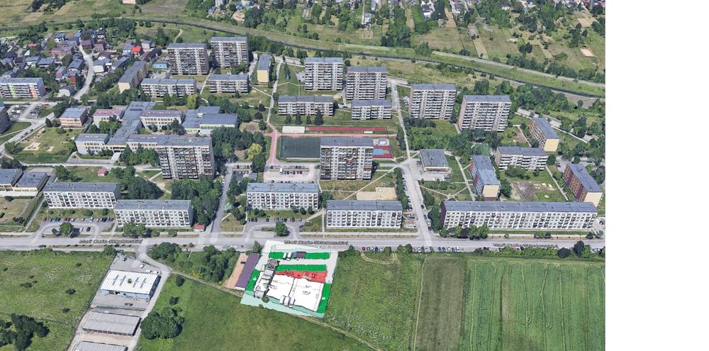 Działka z mediami, przy osiedlu 2200m2 w Piekarach Śl w MPZP usługi
