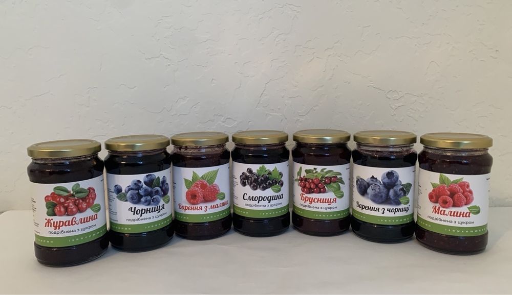 Варення 350г 540г 1200 г чорниця брусниця журавлина  малина