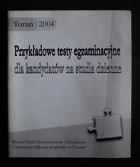 UMK w Toruniu, przykładowe testy egzaminacyjne na studia dzienne