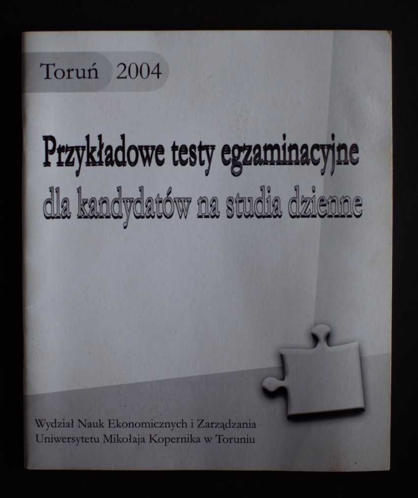 UMK w Toruniu, przykładowe testy egzaminacyjne na studia dzienne