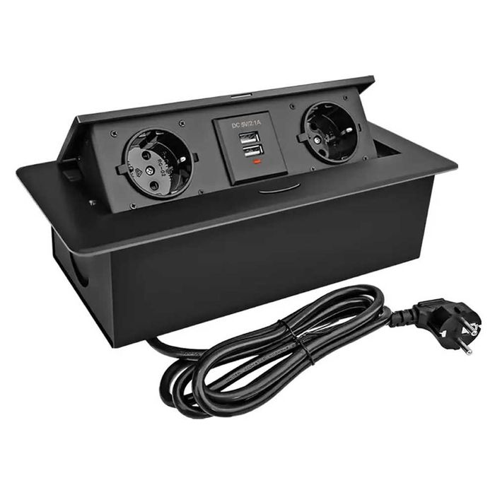 Розетка вбудована подвійна 2 USB висувна прихована встроенная скрытая