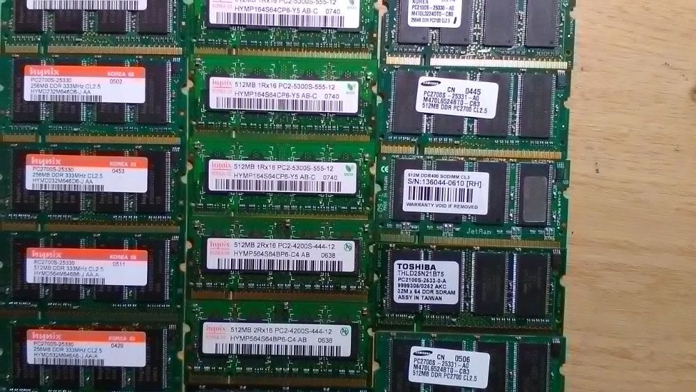 Память для пожилых ноутбуков SODIMM SDRAM PC100 DDR333 DDR400 DDR2 533