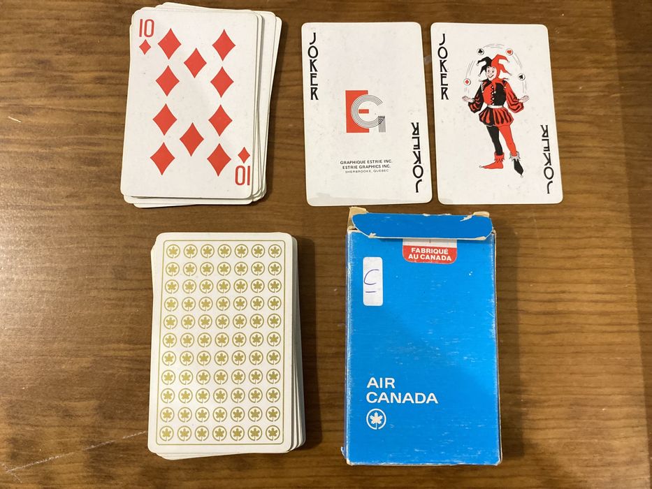 5 baralhos de cartas usados - companhias aereas